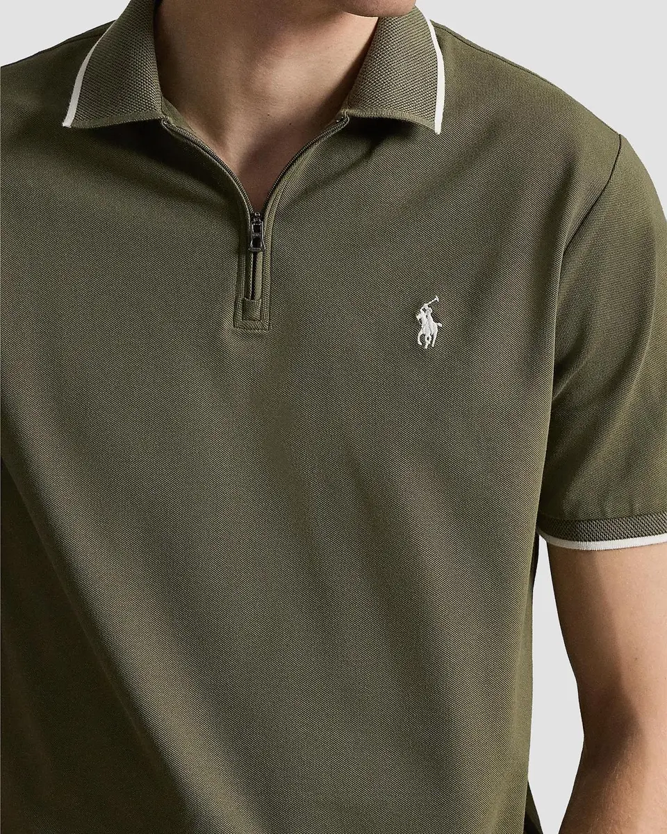Polo Ralph Lauren Men's Classic-Fit Stretch Mesh Zip Polo Shirt | Thumbnail 3