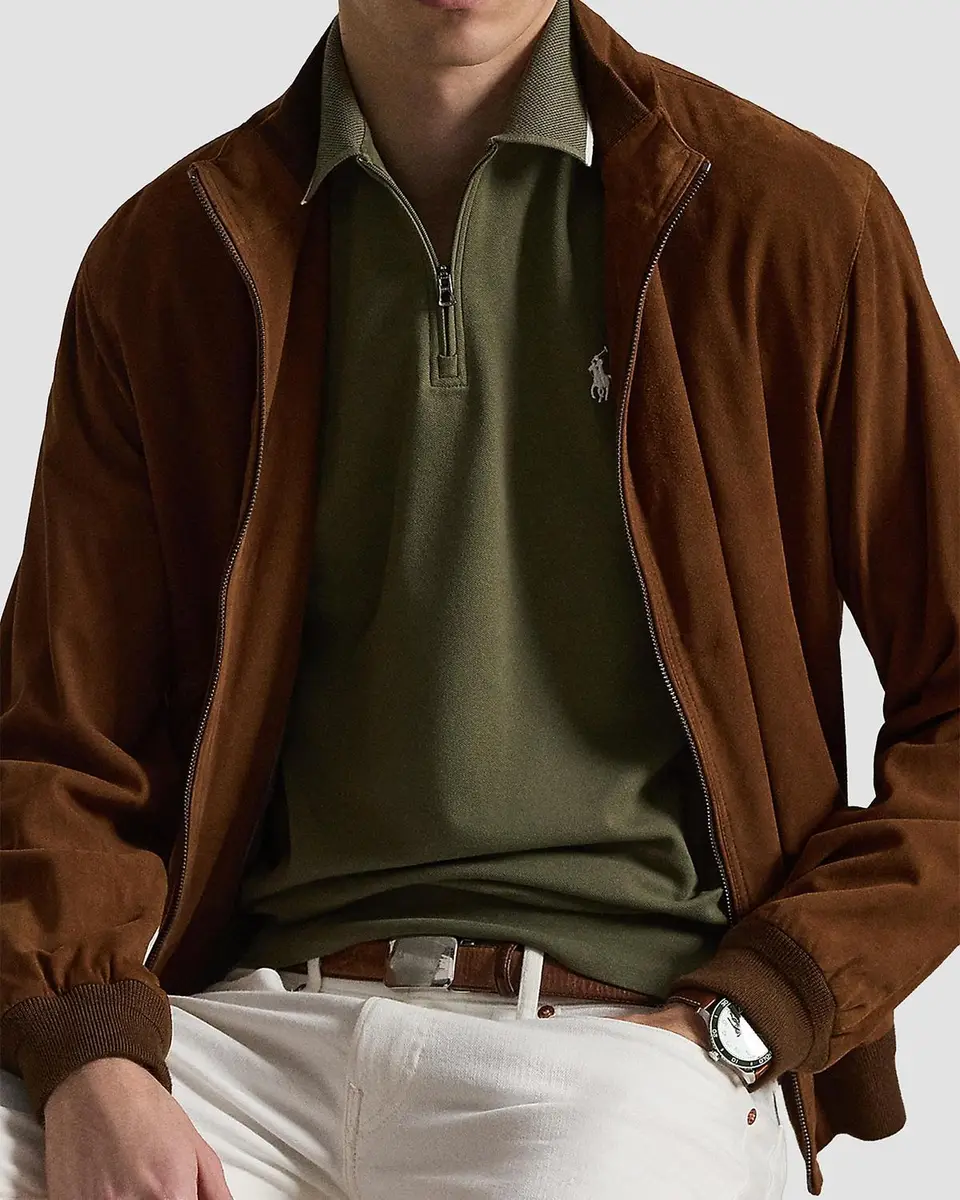 Polo Ralph Lauren Men's Classic-Fit Stretch Mesh Zip Polo Shirt | Thumbnail 5