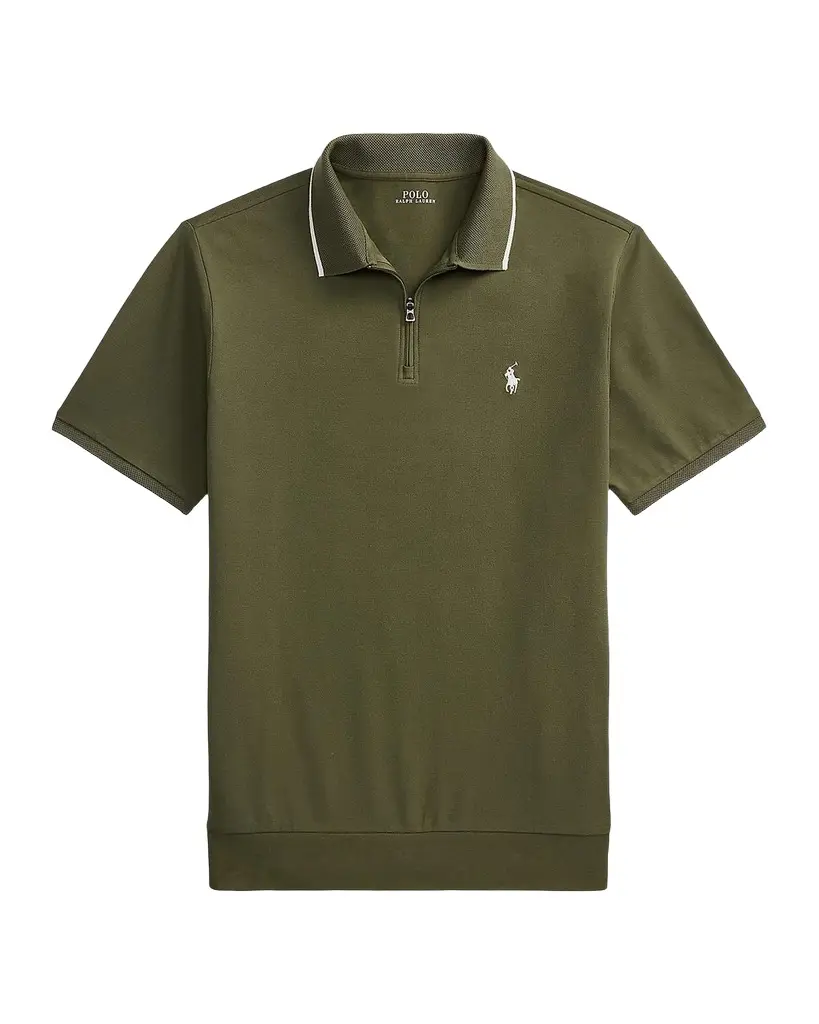 Men's Classic-Fit Stretch Mesh Zip Polo Shirt Men's Classic-Fit Stretch Mesh Zip Polo Shirt