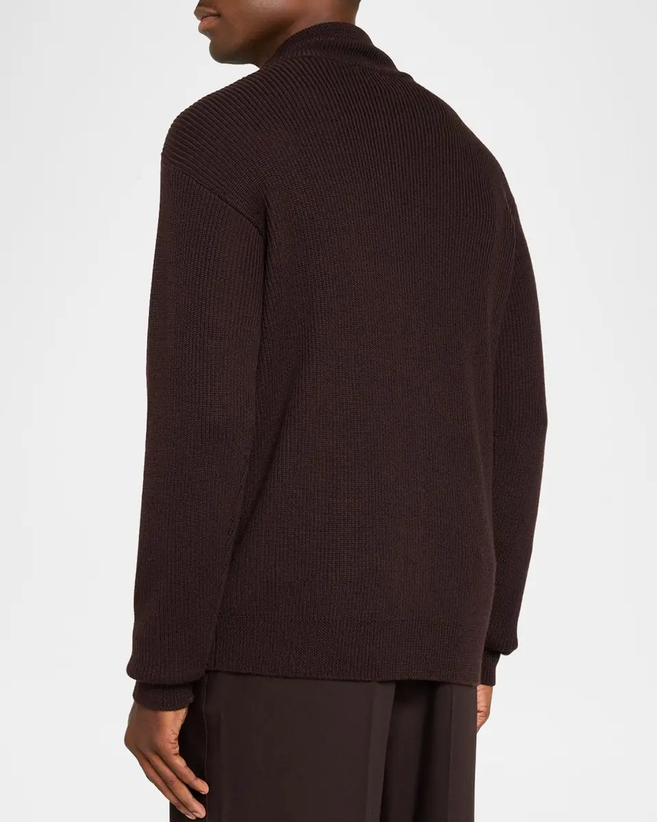 Barena Men's Corba Virgin Wool Zip-Up Cardigan | Thumbnail 3 Barena Men's Corba Virgin Wool Zip-Up Cardigan | Thumbnail 3