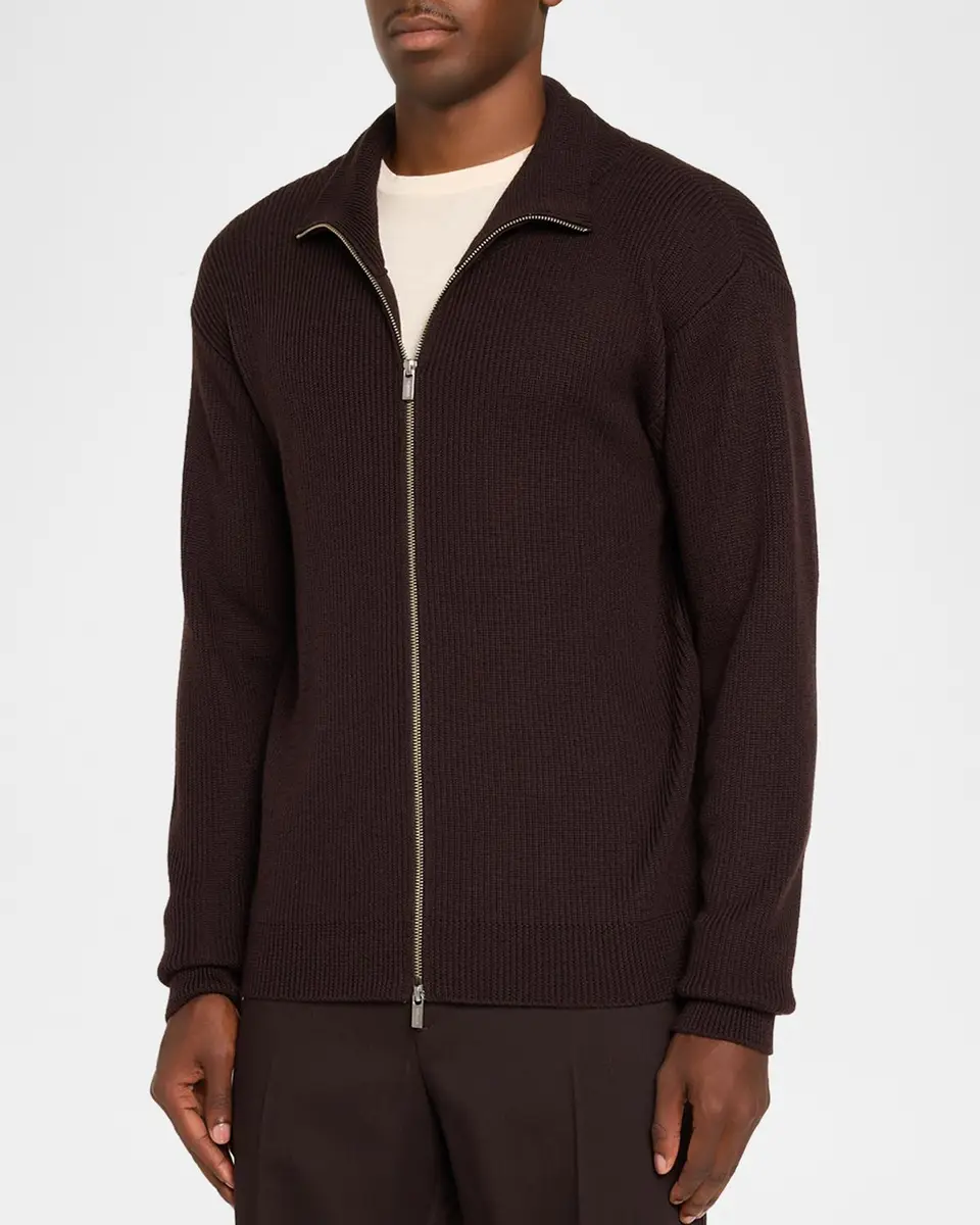 Barena Men's Corba Virgin Wool Zip-Up Cardigan | Thumbnail 4 Barena Men's Corba Virgin Wool Zip-Up Cardigan | Thumbnail 4