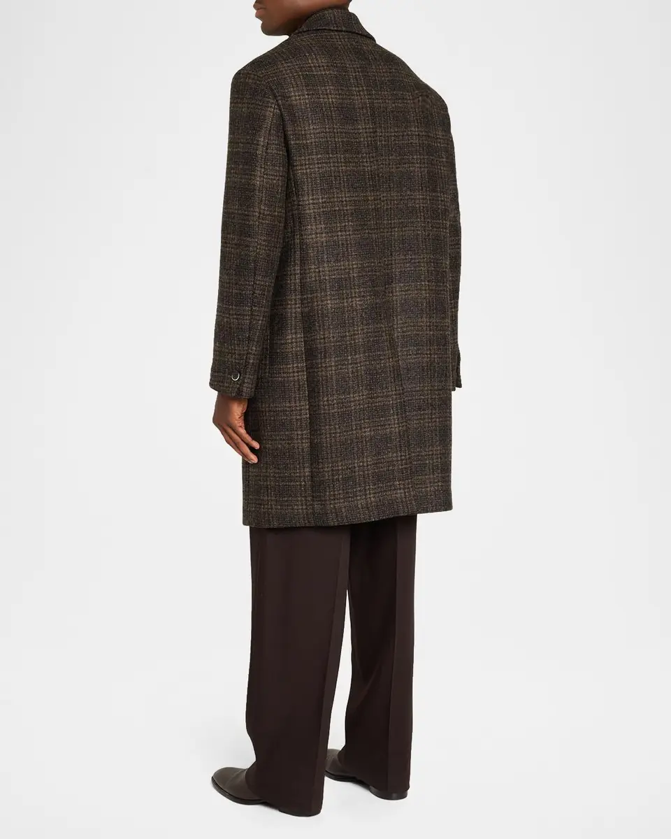 Barena Men's Baron Plaid Virgin Wool Overcoat | Thumbnail 3 Barena Men's Baron Plaid Virgin Wool Overcoat | Thumbnail 3