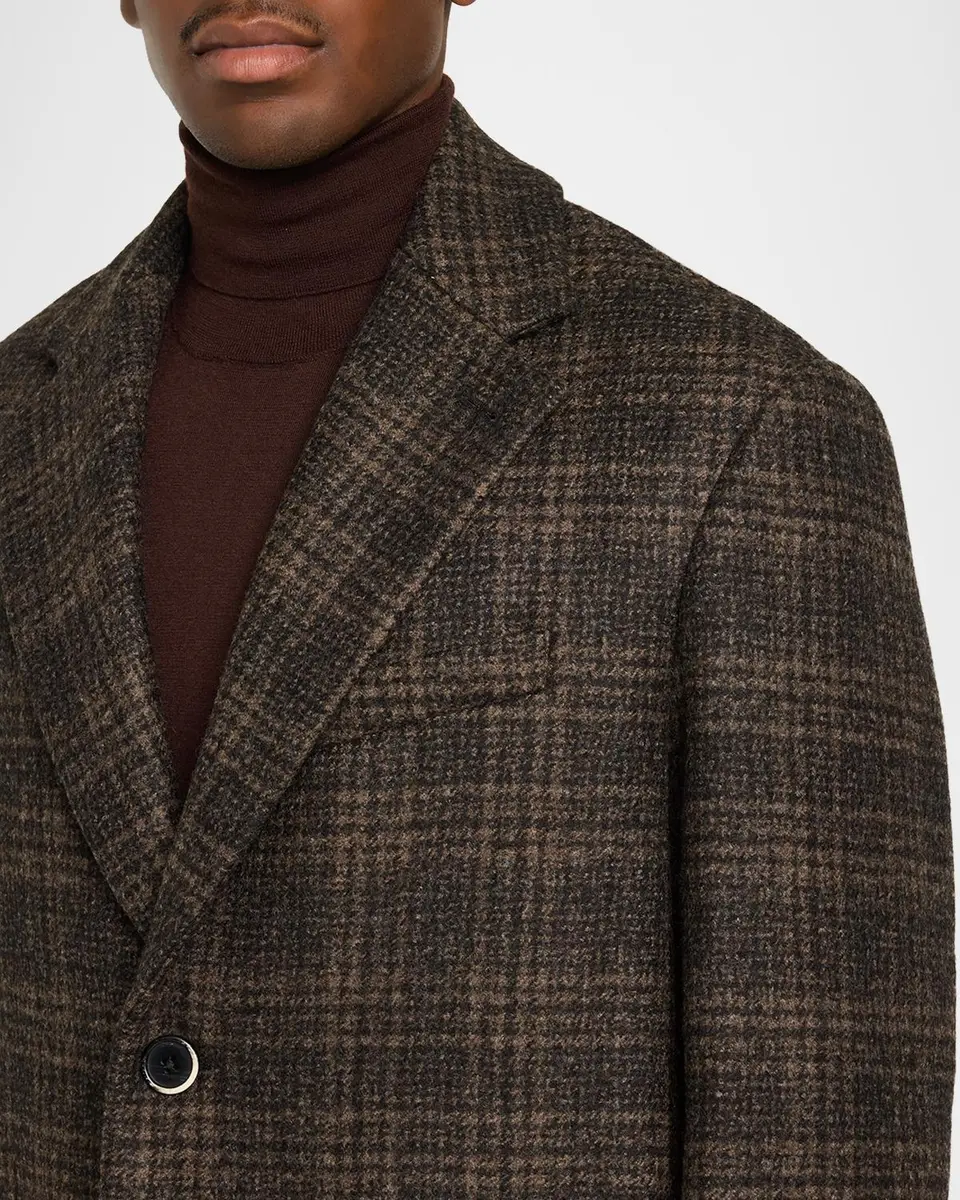 Barena Men's Baron Plaid Virgin Wool Overcoat | Thumbnail 5 Barena Men's Baron Plaid Virgin Wool Overcoat | Thumbnail 5