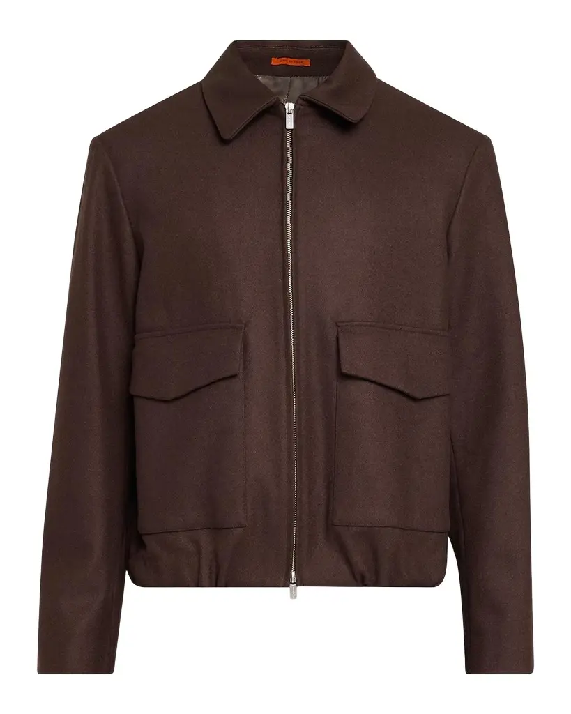 Barena Men's Magan Marine Melton Wool Mix Jacket