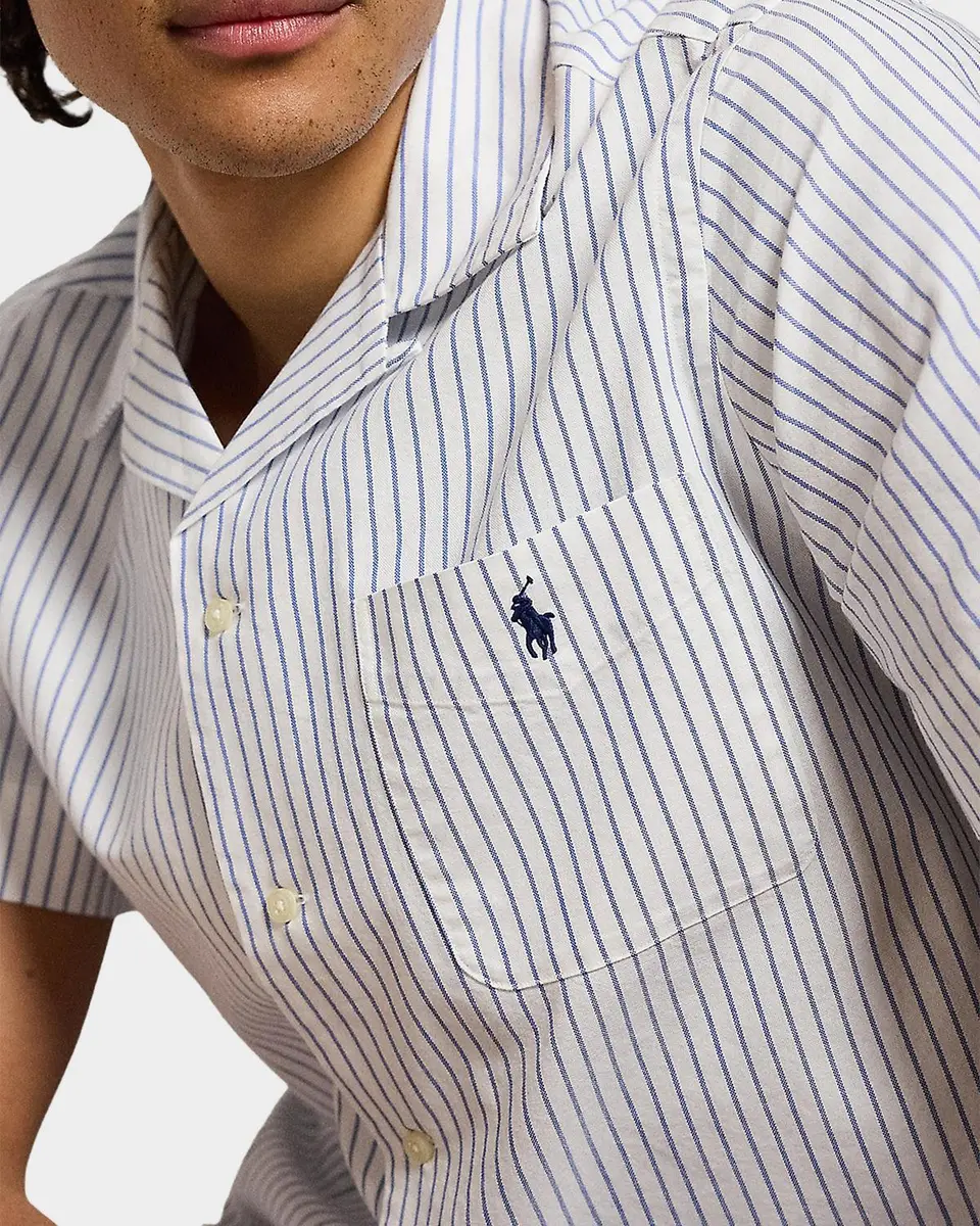 Polo Ralph Lauren Men's Classic-Fit Striped Oxford Camp Shirt | Thumbnail 5 Polo Ralph Lauren Men's Classic-Fit Striped Oxford Camp Shirt | Thumbnail 5