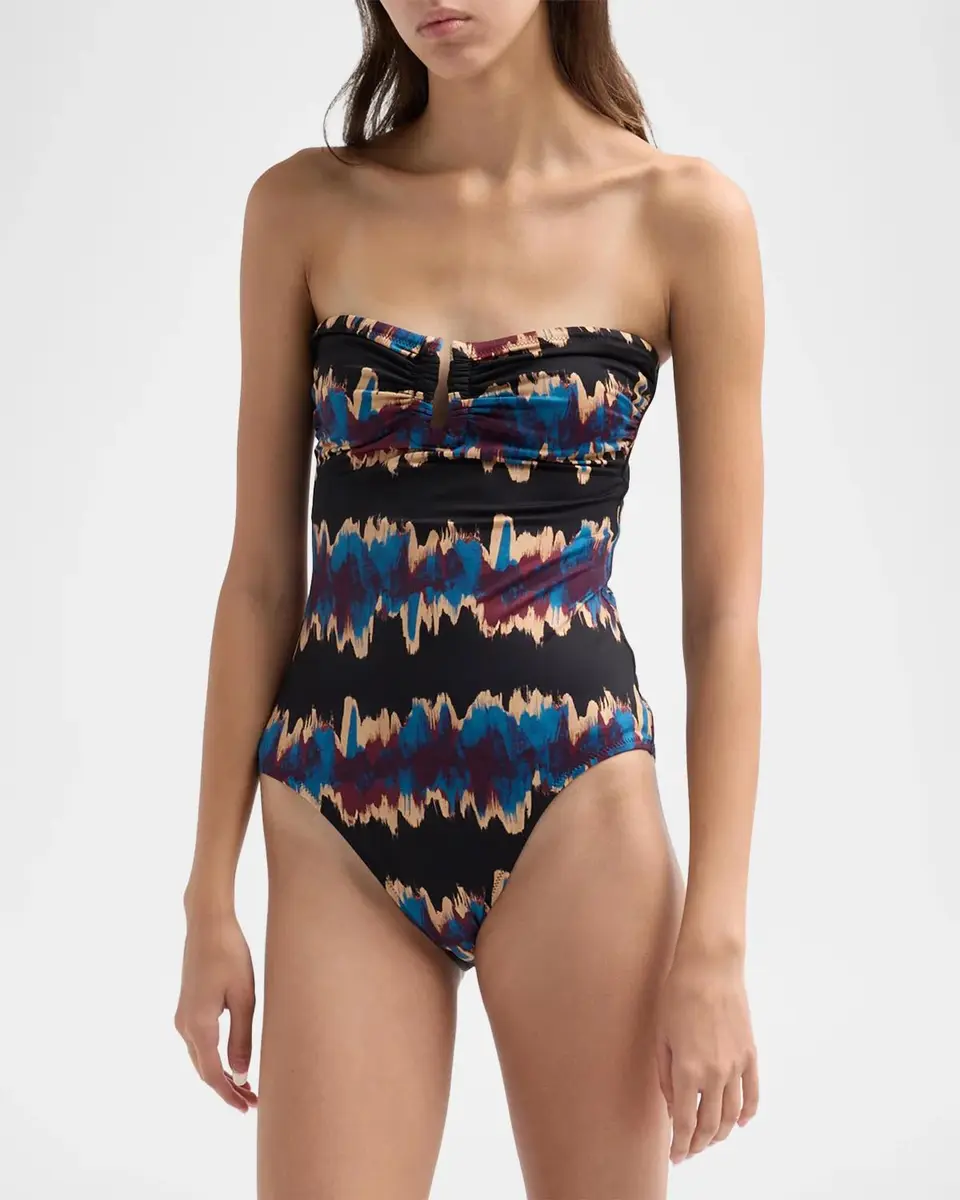Ulla Johnson Monterey Printed Strapless One-Piece Swimsuit | Thumbnail 4