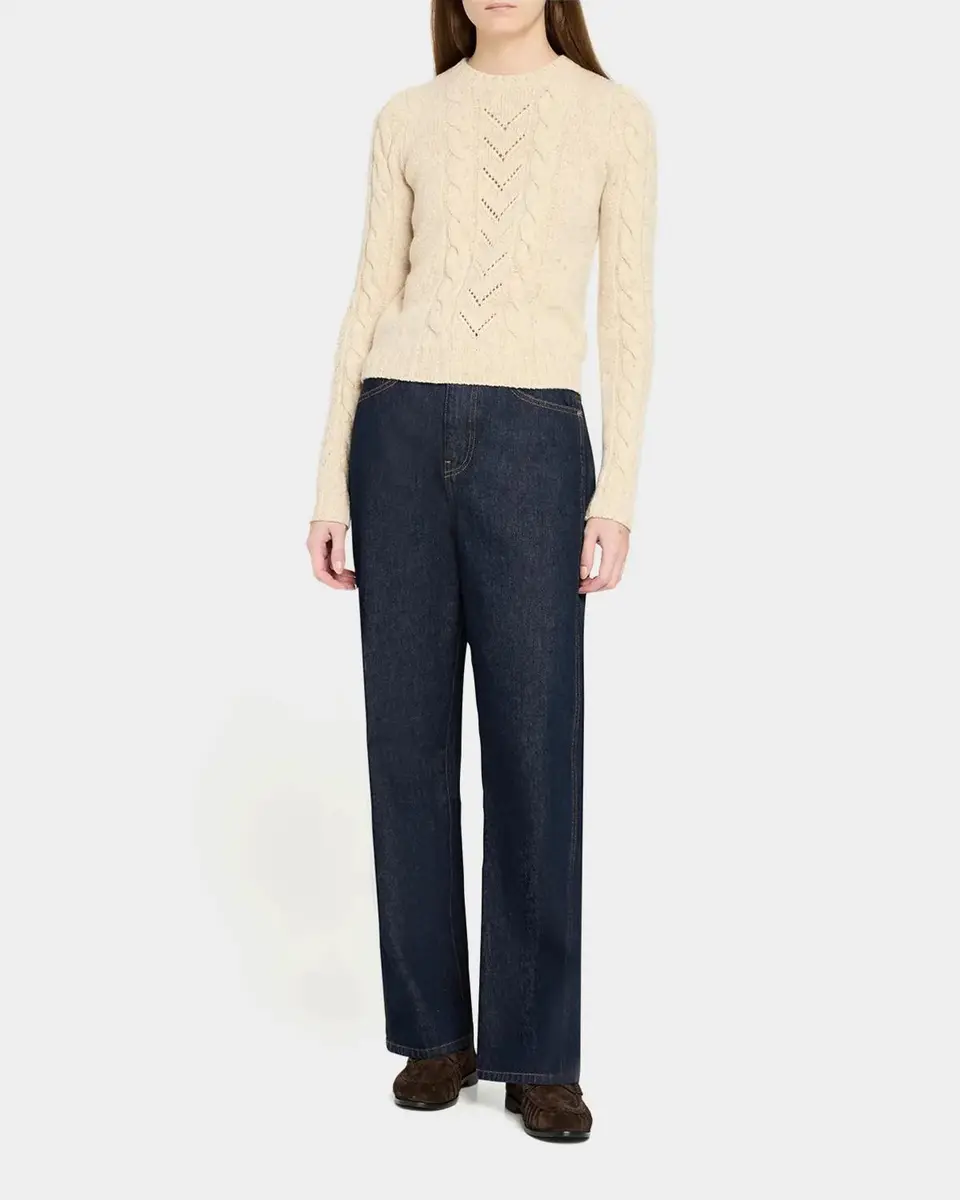 Max Mara Paillette Wool-Cashmere Cable Knit Crewneck Sweater | Thumbnail 2 Max Mara Paillette Wool-Cashmere Cable Knit Crewneck Sweater | Thumbnail 2