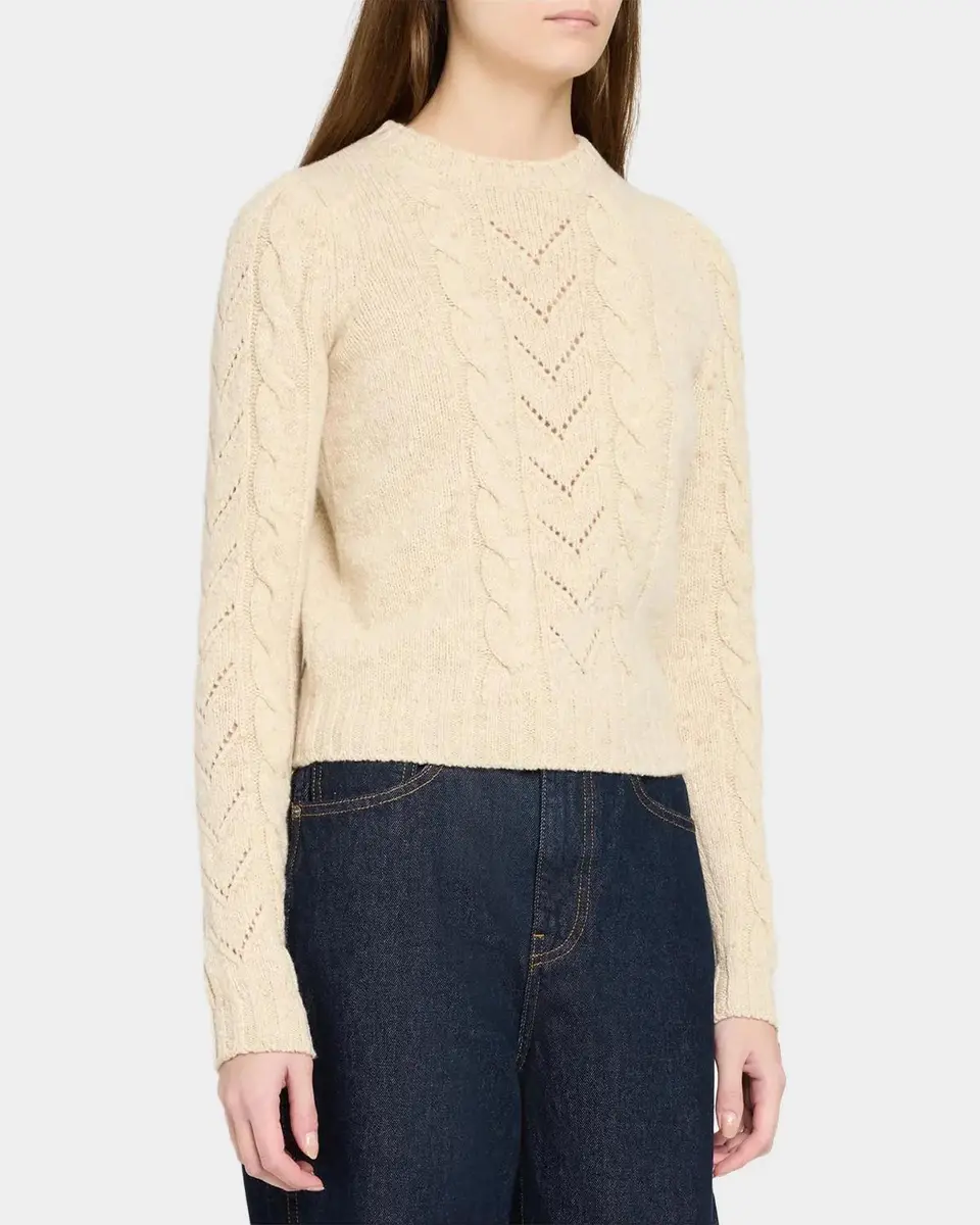 Max Mara Paillette Wool-Cashmere Cable Knit Crewneck Sweater | Thumbnail 4 Max Mara Paillette Wool-Cashmere Cable Knit Crewneck Sweater | Thumbnail 4