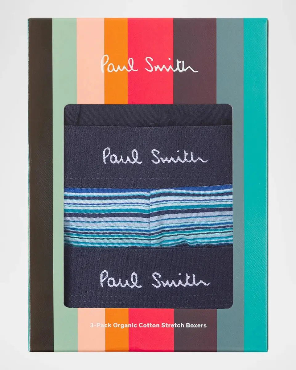 Paul Smith Men's Logo-Waistband 3-Pack Trunks | Thumbnail 2