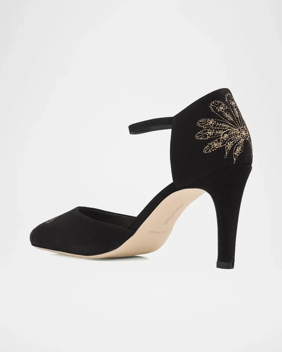 Cinq à Sept Mariana 80MM Embroidered Suede Pumps | Thumbnail 4 Cinq à Sept Mariana 80MM Embroidered Suede Pumps | Thumbnail 4