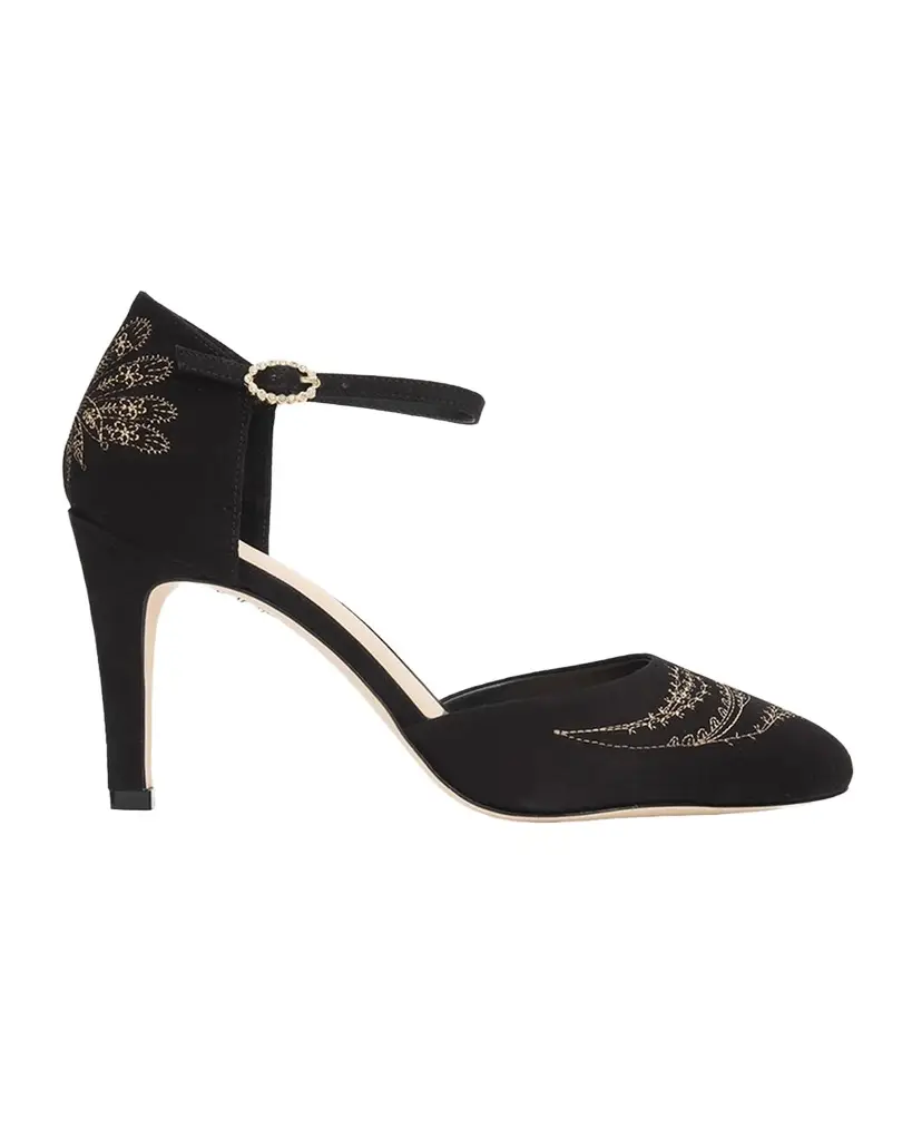 Cinq à Sept Mariana 80MM Embroidered Suede Pumps