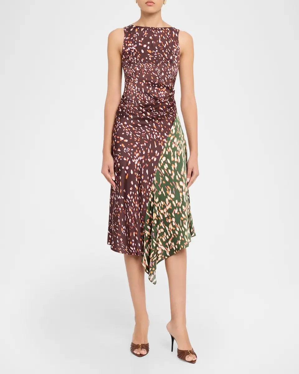 Misa Los Angeles Rohan Asymmetric Colorblock Midi Dress | Thumbnail 2 Misa Los Angeles Rohan Asymmetric Colorblock Midi Dress | Thumbnail 2