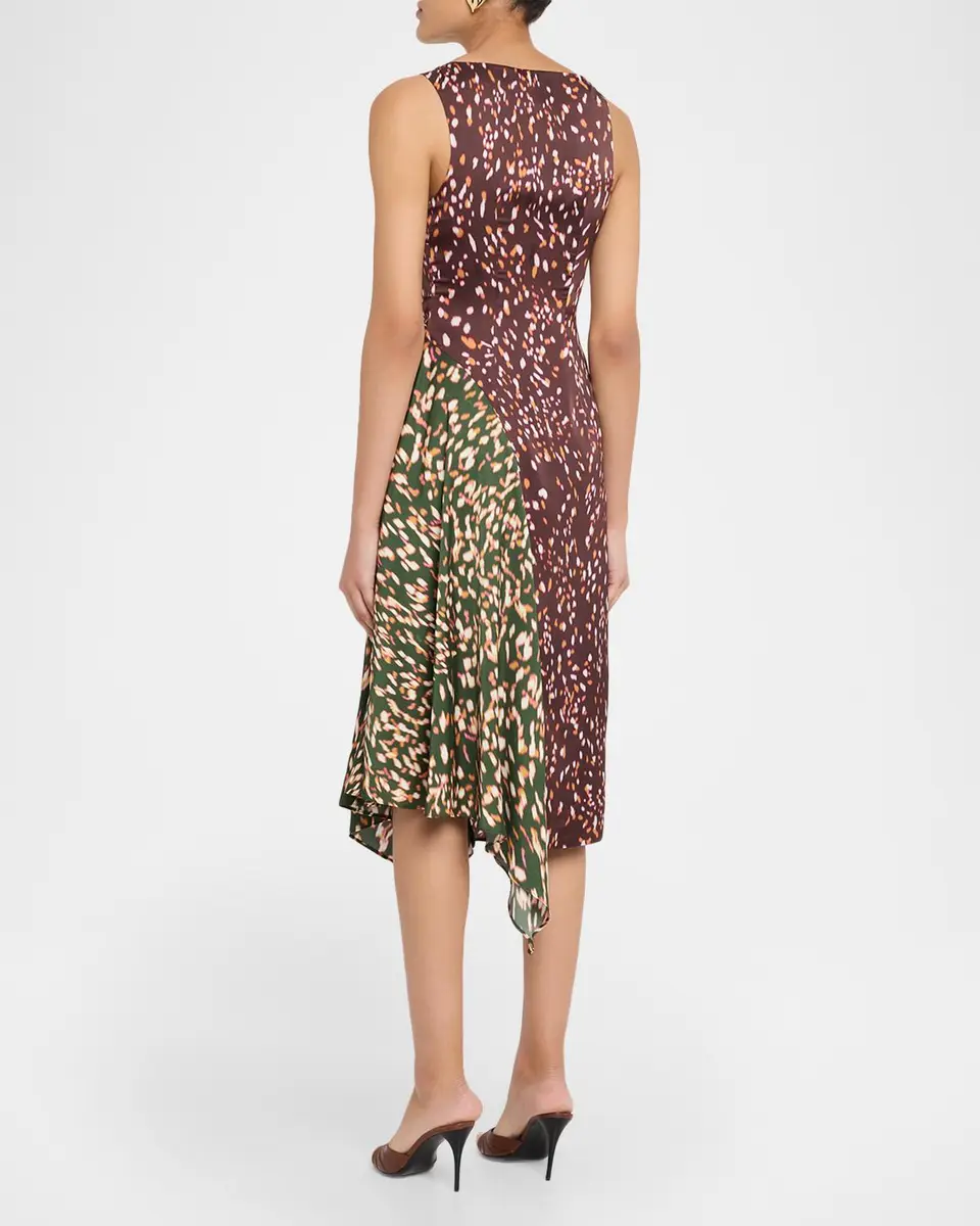 Misa Los Angeles Rohan Asymmetric Colorblock Midi Dress | Thumbnail 3 Misa Los Angeles Rohan Asymmetric Colorblock Midi Dress | Thumbnail 3