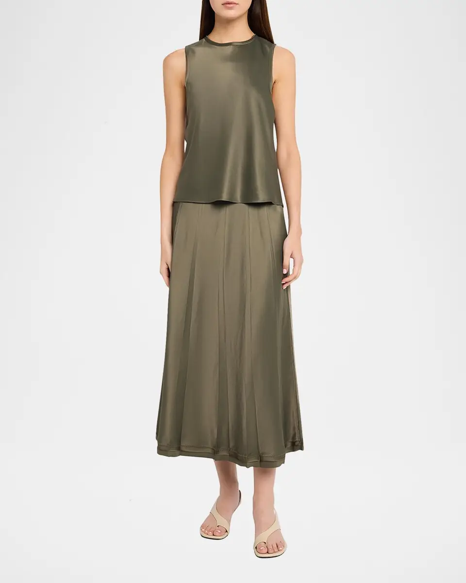 Vince Sleeveless Bias-Cut Satin Top | Thumbnail 2 Vince Sleeveless Bias-Cut Satin Top | Thumbnail 2
