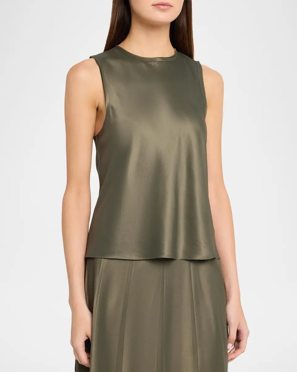 Vince Sleeveless Bias-Cut Satin Top | Thumbnail 4 Vince Sleeveless Bias-Cut Satin Top | Thumbnail 4