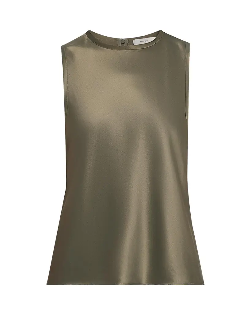 Vince Sleeveless Bias-Cut Satin Top