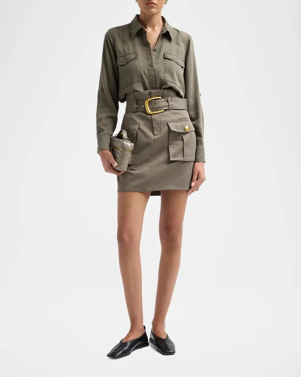 L'Agence Maelis Paperbag Cotton Mini Skirt | Thumbnail 2 L'Agence Maelis Paperbag Cotton Mini Skirt | Thumbnail 2