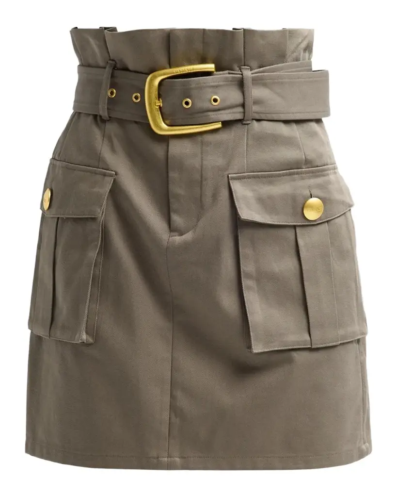 L'Agence Maelis Paperbag Cotton Mini Skirt