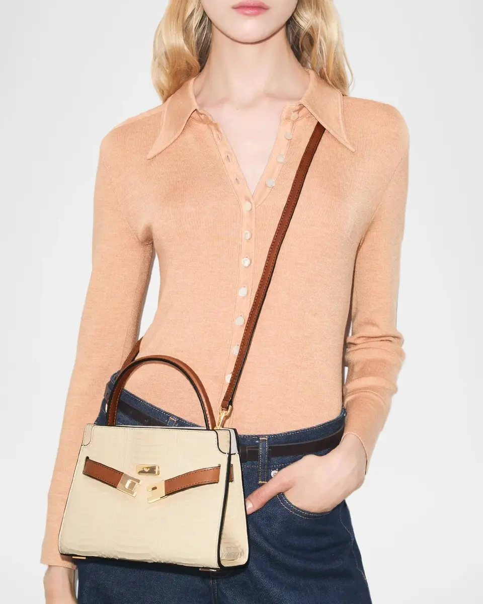 Tory Burch Lee Radziwill Snakeskin-Embossed Top-Handle Bag | Thumbnail 2 Tory Burch Lee Radziwill Snakeskin-Embossed Top-Handle Bag | Thumbnail 2