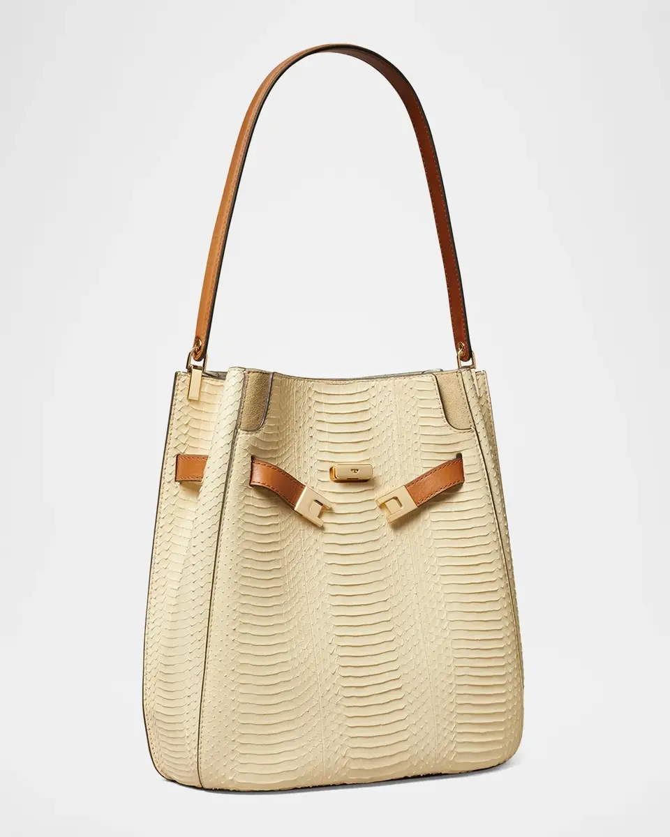 Tory Burch Lee Radziwill Snake-Embossed Leather Bucket Bag | Thumbnail 2 Tory Burch Lee Radziwill Snake-Embossed Leather Bucket Bag | Thumbnail 2