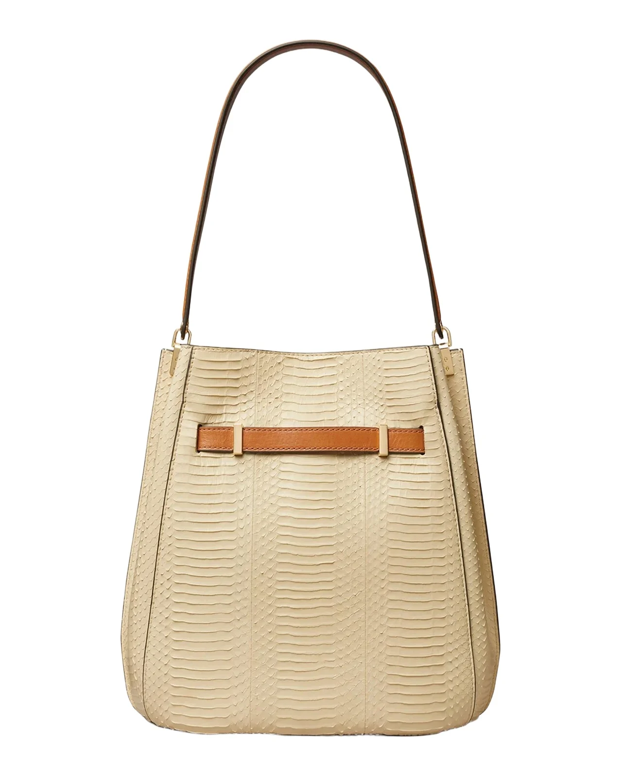 Tory Burch Lee Radziwill Snake-Embossed Leather Bucket Bag