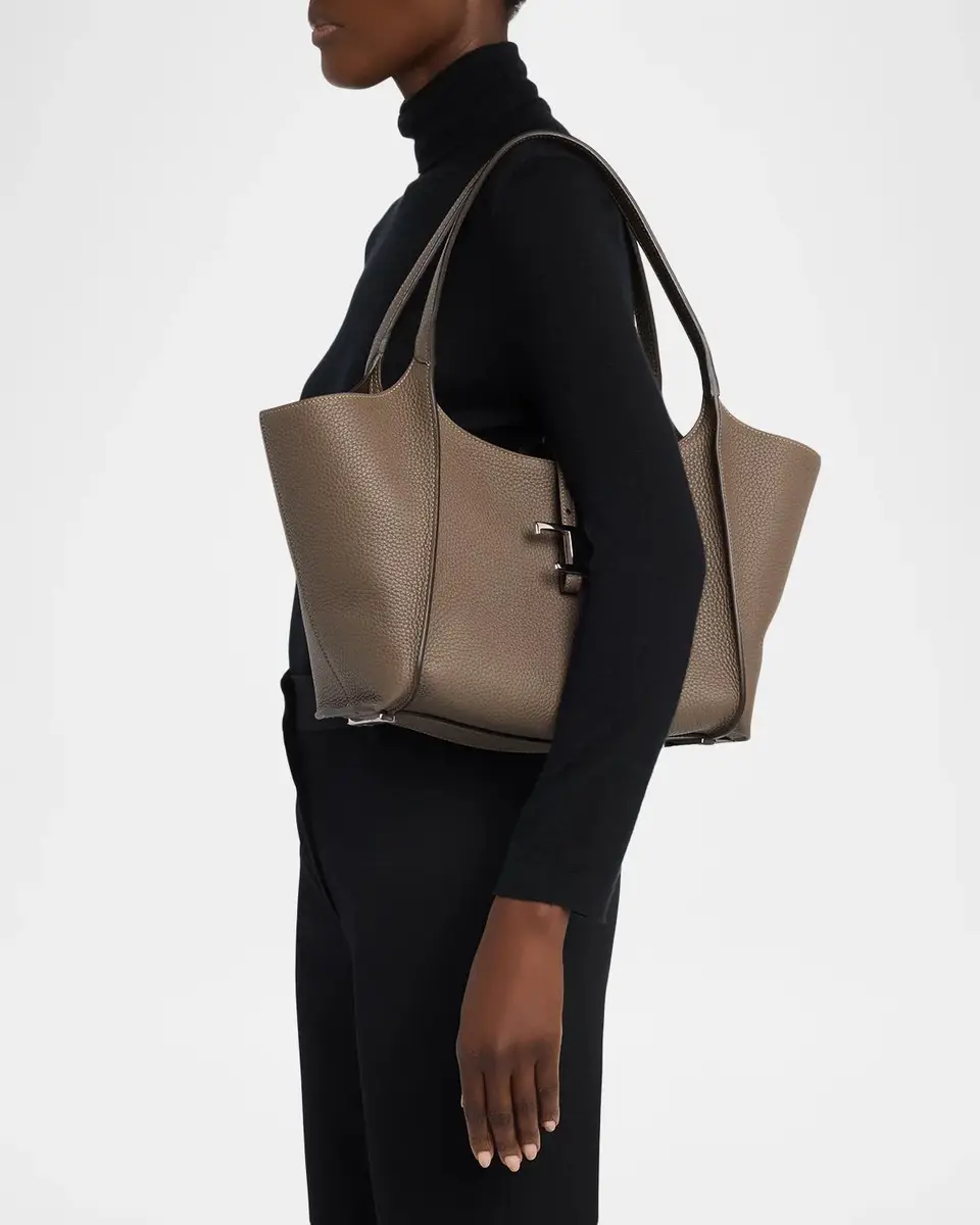 Tod's T Timeless Grained Leather Shopping Tote Bag | Thumbnail 2 Tod's T Timeless Grained Leather Shopping Tote Bag | Thumbnail 2