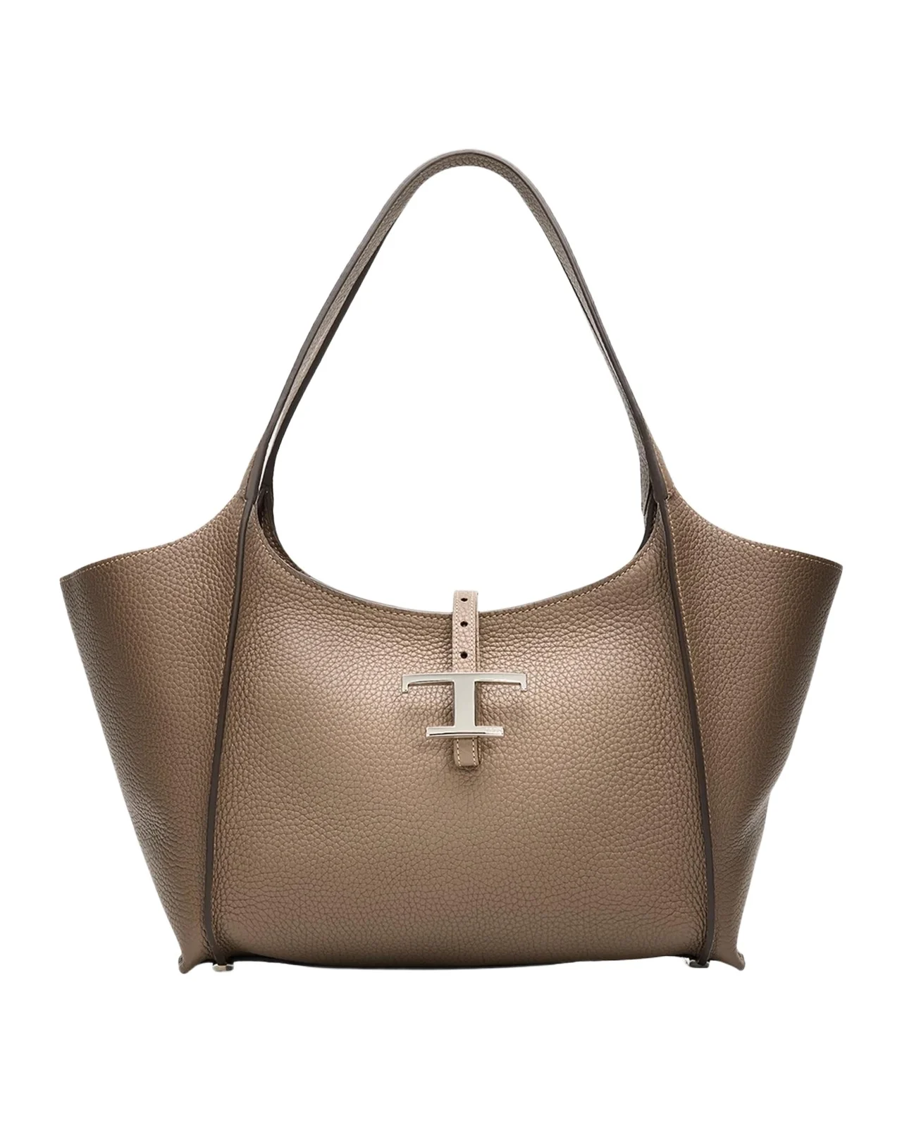 T Timeless Grained Leather Shopping Tote Bag T Timeless Grained Leather Shopping Tote Bag