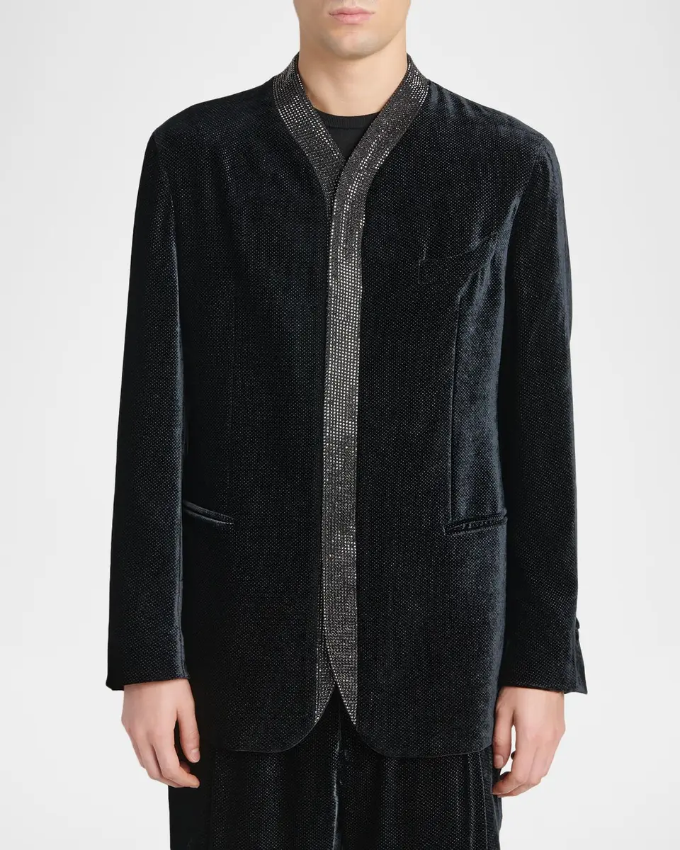Giorgio Armani Men's Crystal-Trim Jacket | Thumbnail 4 Giorgio Armani Men's Crystal-Trim Jacket | Thumbnail 4
