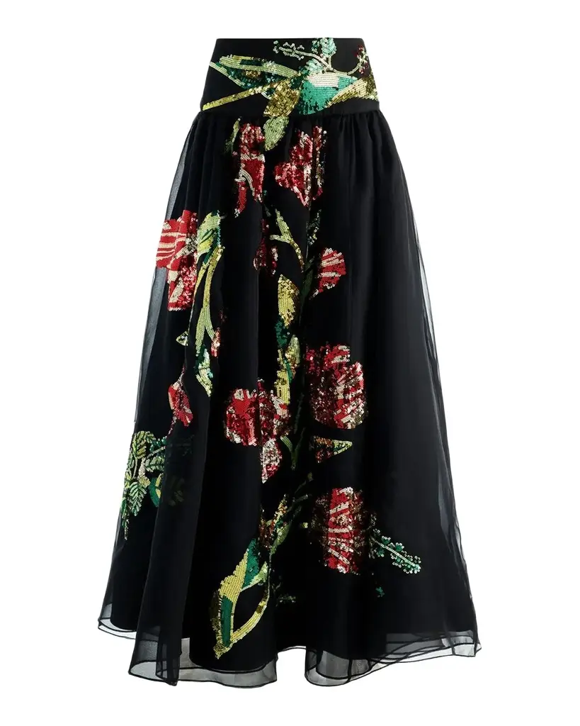 Alice + Olivia Oriana Embellished Maxi Skirt