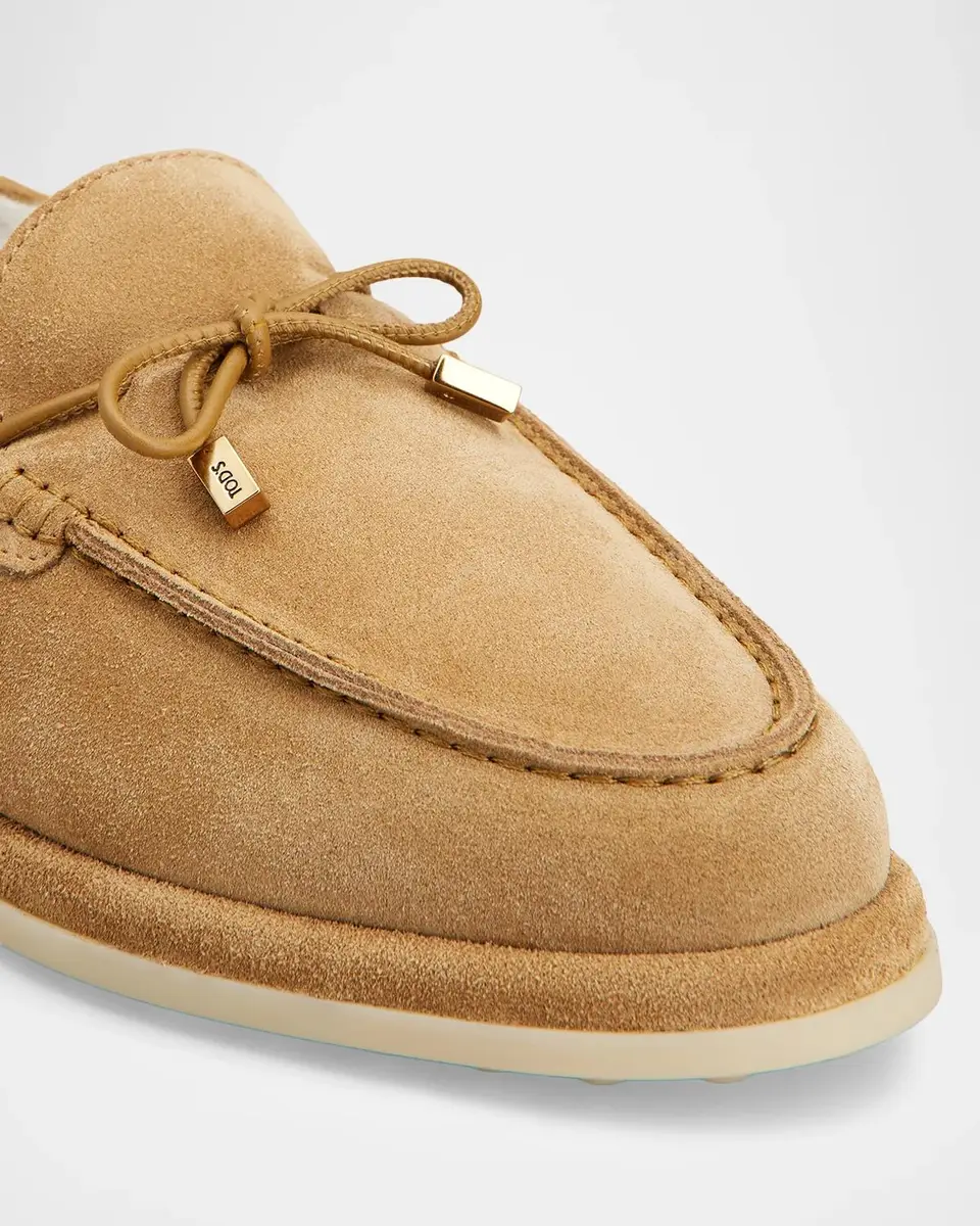 Tod's Men's Suede Shearling-Lined Moc-Toe Loafers | Thumbnail 3 Tod's Men's Suede Shearling-Lined Moc-Toe Loafers | Thumbnail 3