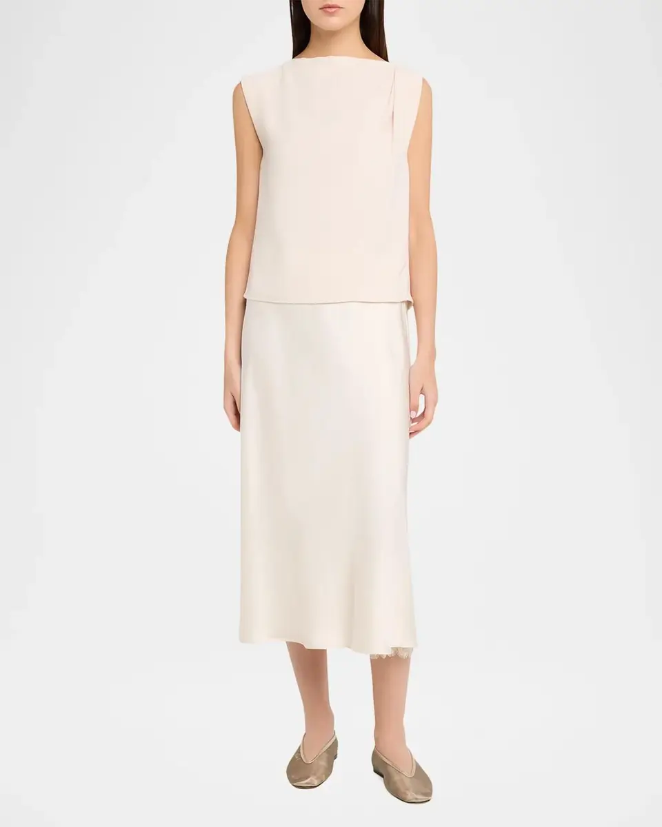 Vince Pull-On Satin Slip Skirt | Thumbnail 2 Vince Pull-On Satin Slip Skirt | Thumbnail 2