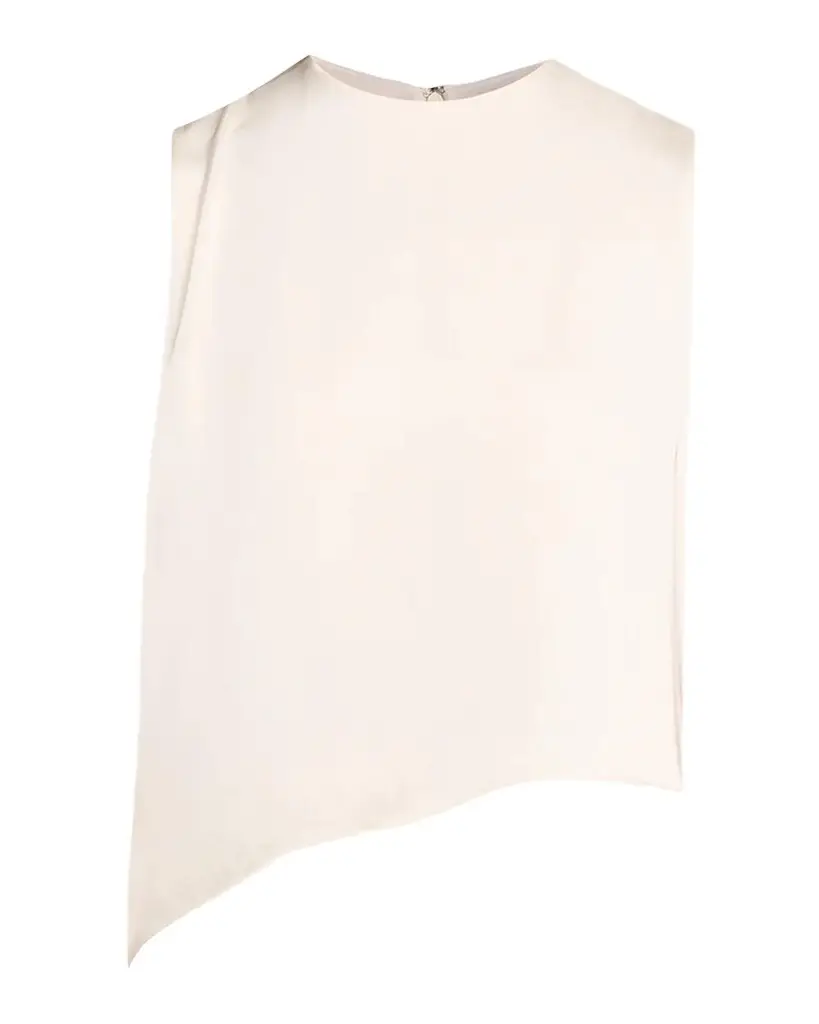 Vince Asymmetric Satin Lace Top