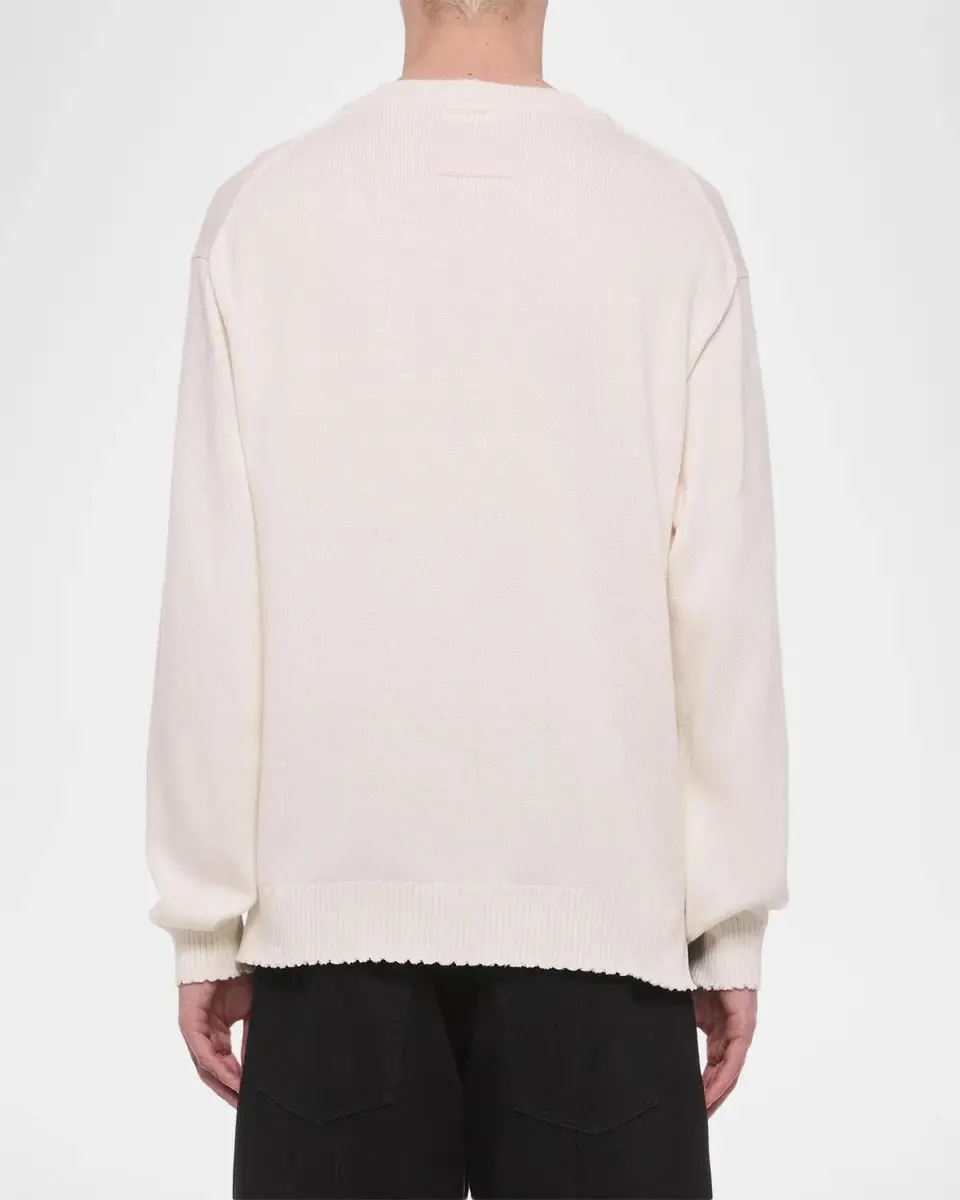 Helmut Lang Men's Cotton Lettuce-Trim Crewneck Sweater | Thumbnail 3 Helmut Lang Men's Cotton Lettuce-Trim Crewneck Sweater | Thumbnail 3