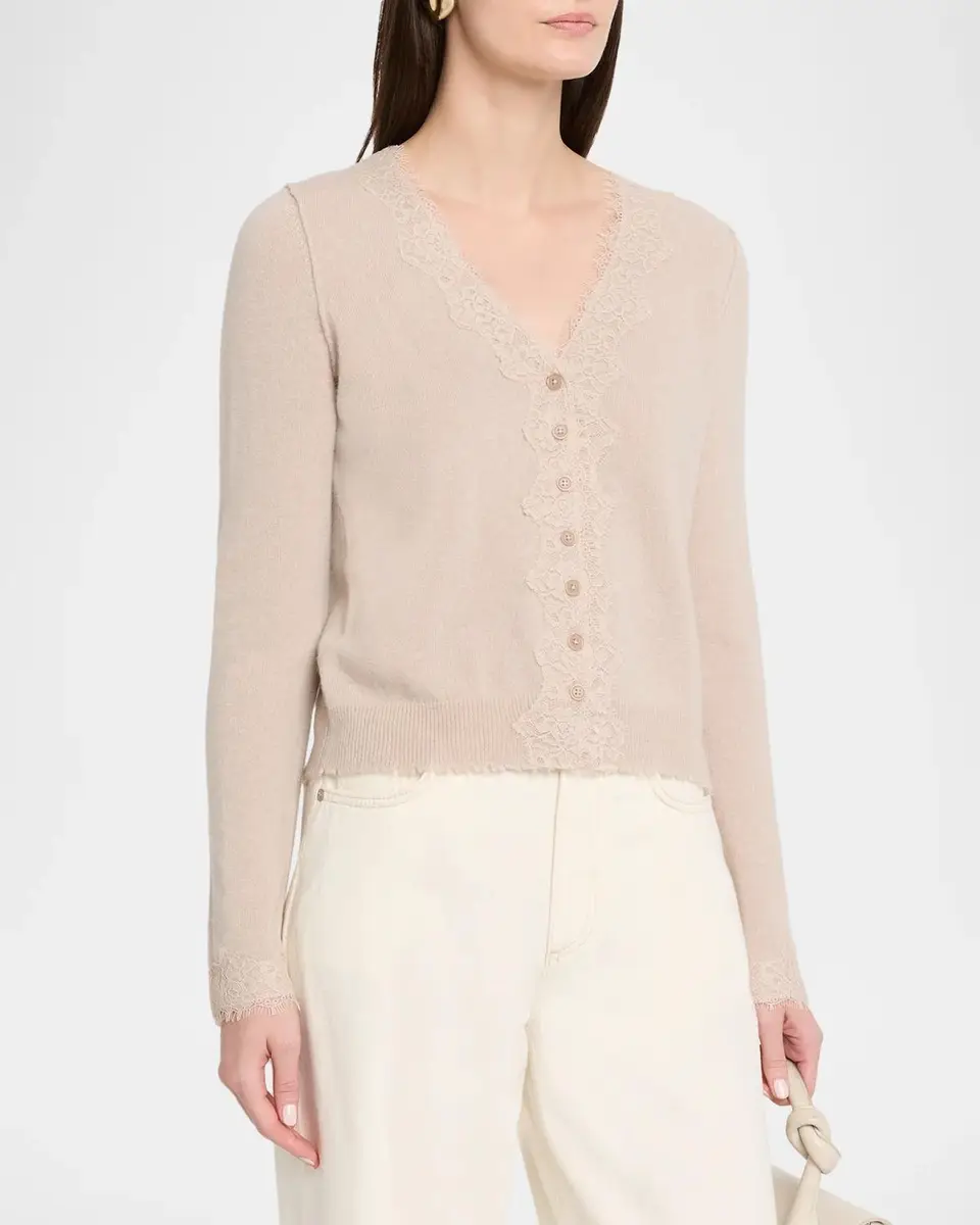 RE/DONE Ruby Lace-Trim Cashmere Cardigan | Thumbnail 4 RE/DONE Ruby Lace-Trim Cashmere Cardigan | Thumbnail 4
