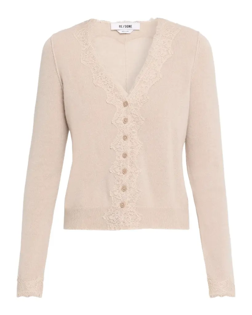 Ruby Lace-Trim Cashmere Cardigan Ruby Lace-Trim Cashmere Cardigan