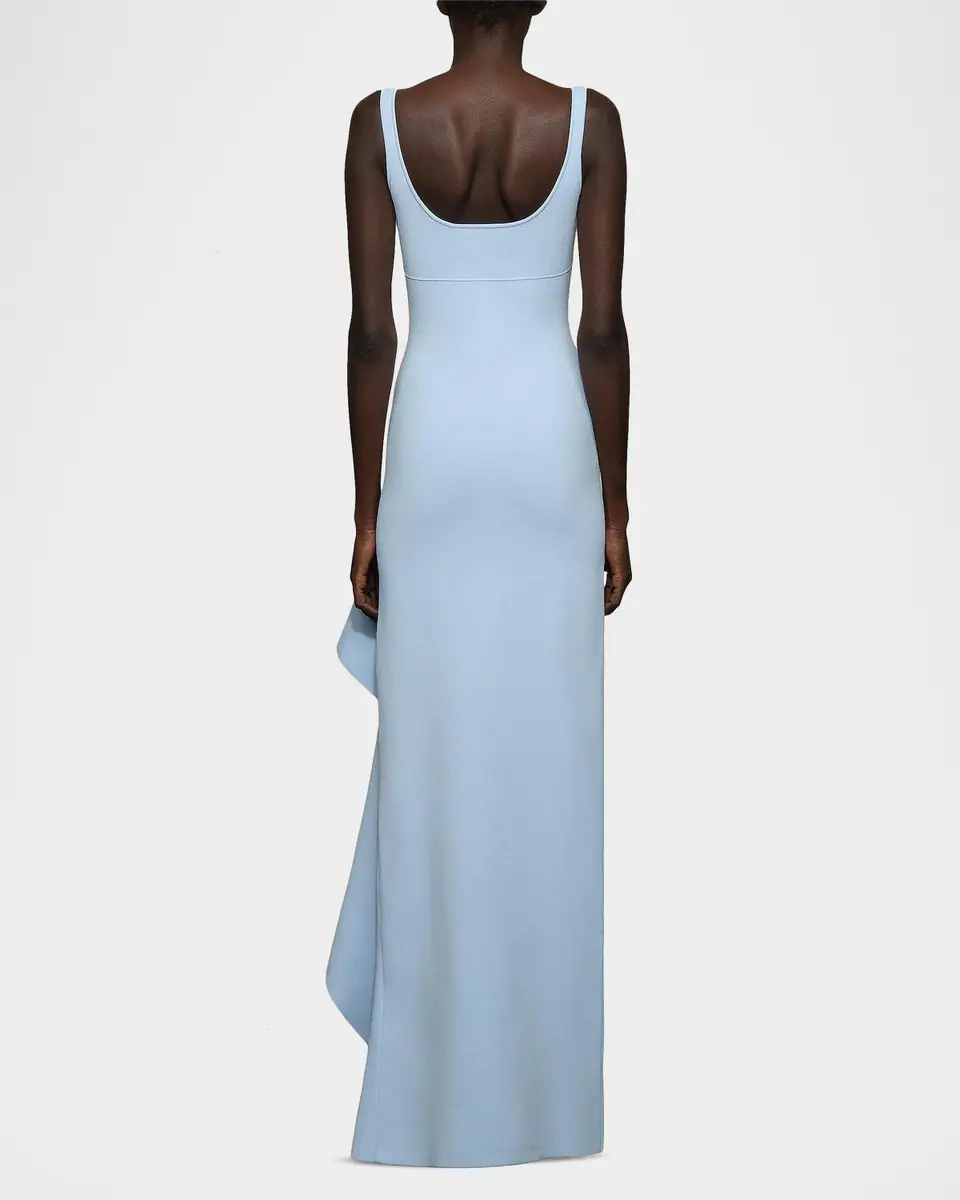 CYNTHIA ROWLEY Drew Fine-Knit Ruffle Scoopneck Gown | Thumbnail 2