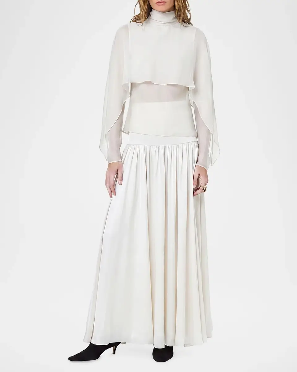 NICHOLAS Dahlia Draped Georgette Blouse | Thumbnail 2