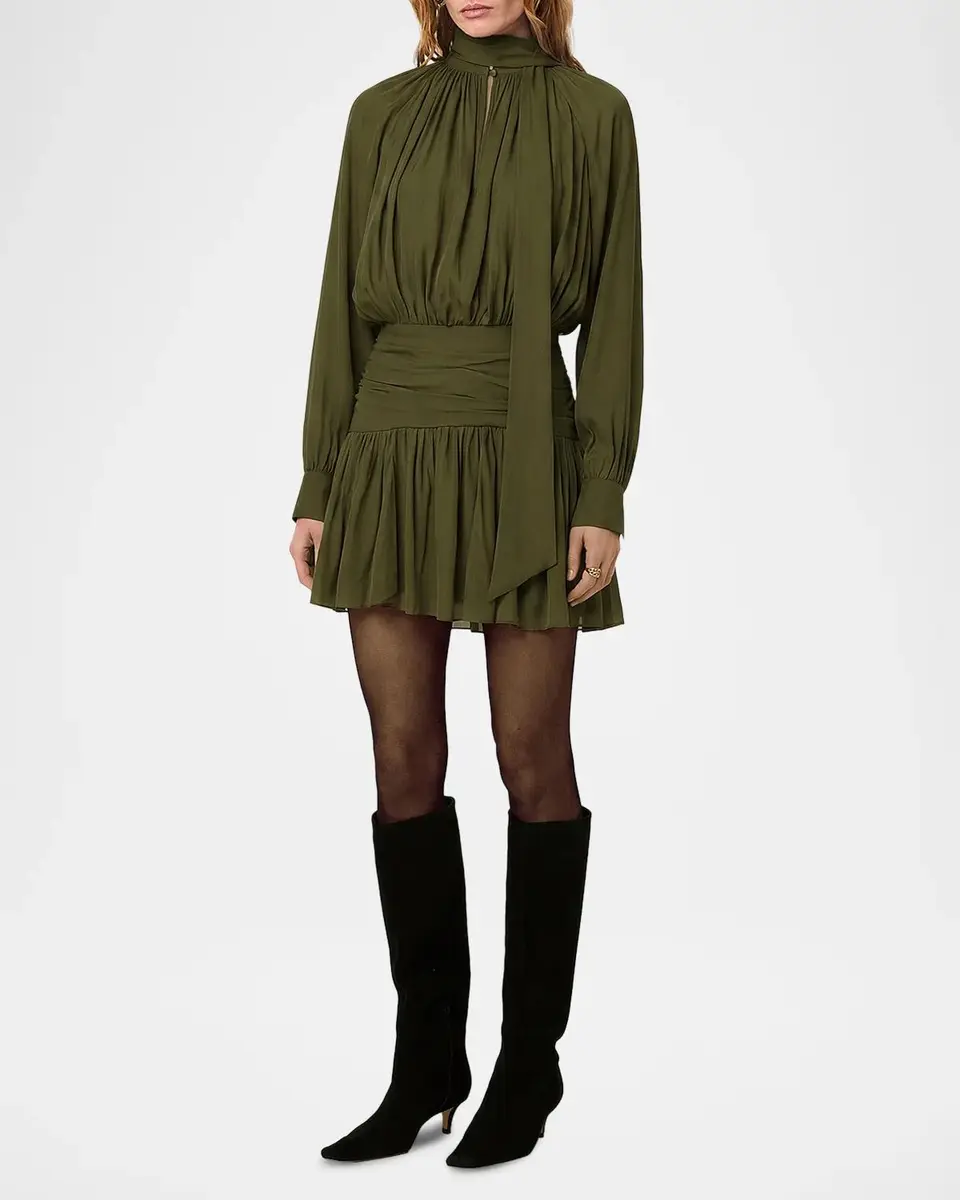 NICHOLAS Courtney Draped Georgette Mini Dress | Thumbnail 4 NICHOLAS Courtney Draped Georgette Mini Dress | Thumbnail 4