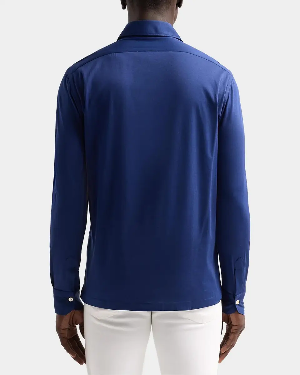 Kiton Men's Cotton Pique Long-Sleeve Polo Shirt | Thumbnail 3 Kiton Men's Cotton Pique Long-Sleeve Polo Shirt | Thumbnail 3