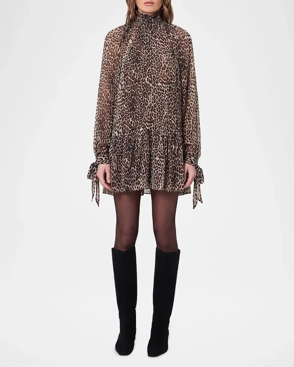 NICHOLAS Eliza Leopard-Print Georgette Mini Dress | Thumbnail 2 NICHOLAS Eliza Leopard-Print Georgette Mini Dress | Thumbnail 2