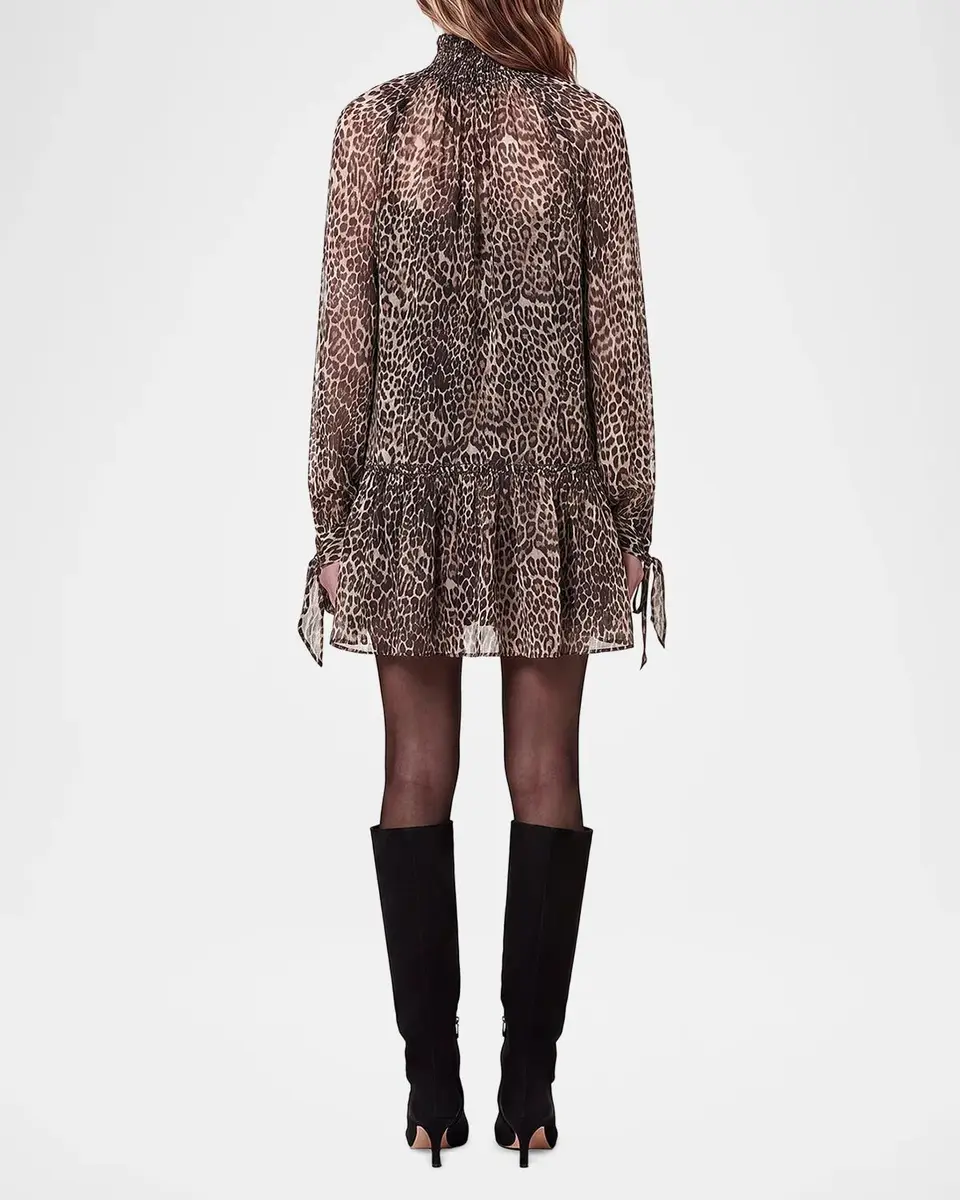NICHOLAS Eliza Leopard-Print Georgette Mini Dress | Thumbnail 3 NICHOLAS Eliza Leopard-Print Georgette Mini Dress | Thumbnail 3