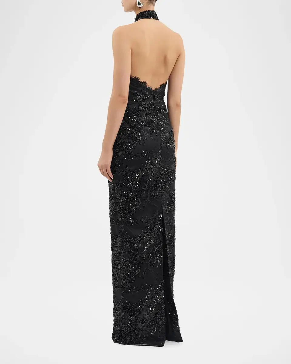 Rebecca Vallance Beau Sequined Halterneck Gown | Thumbnail 3