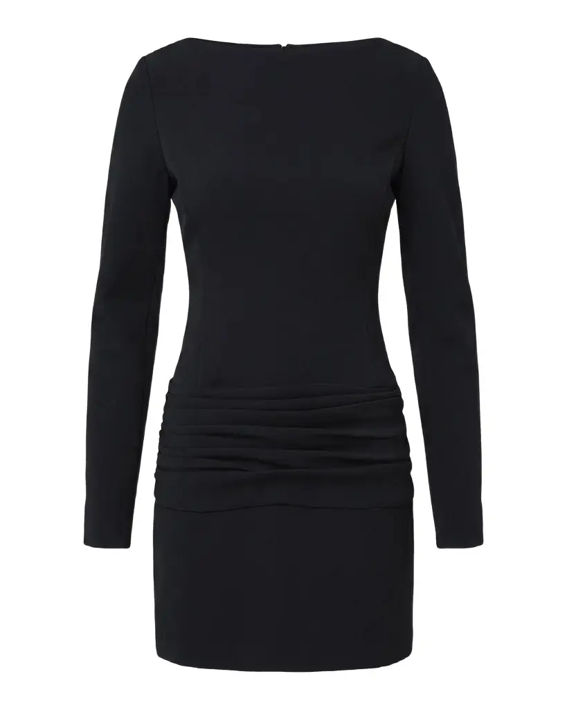 Olivia Ruched Boatneck Mini Dress Olivia Ruched Boatneck Mini Dress