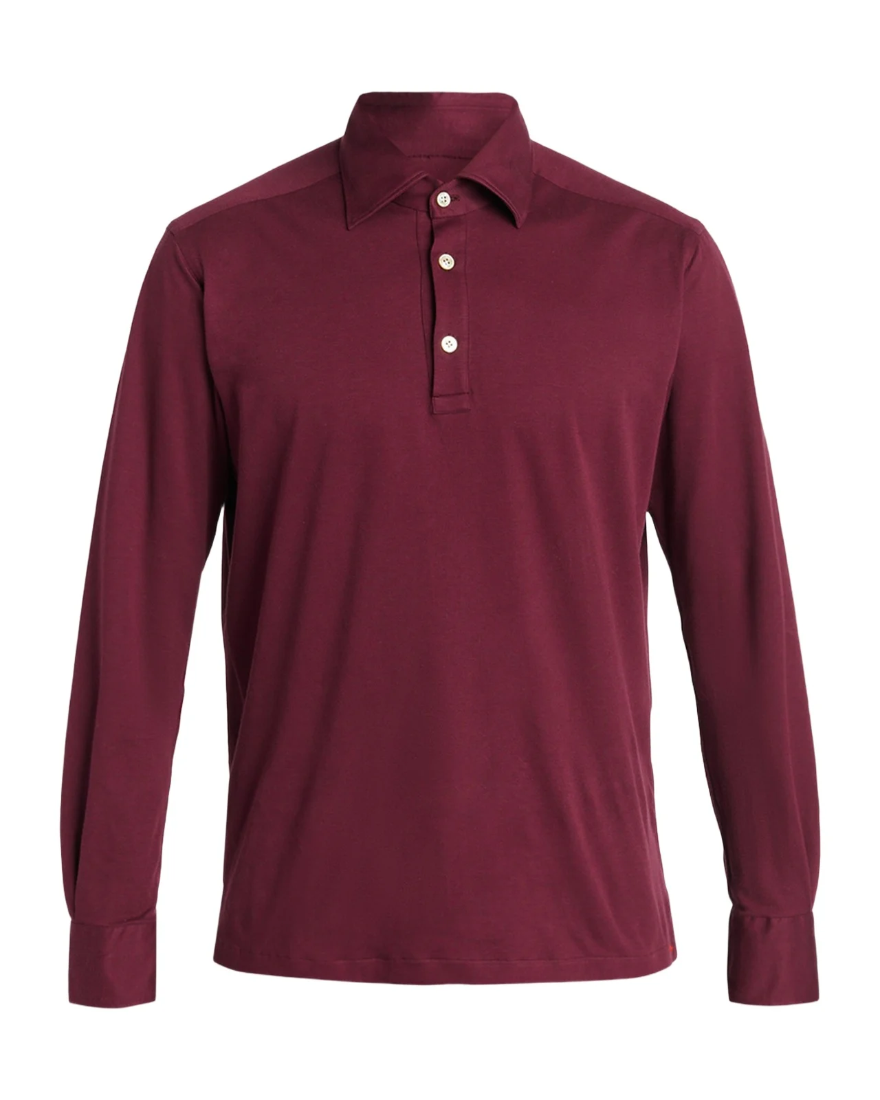 Kiton Men's Cotton Pique Long-Sleeve Polo Shirt