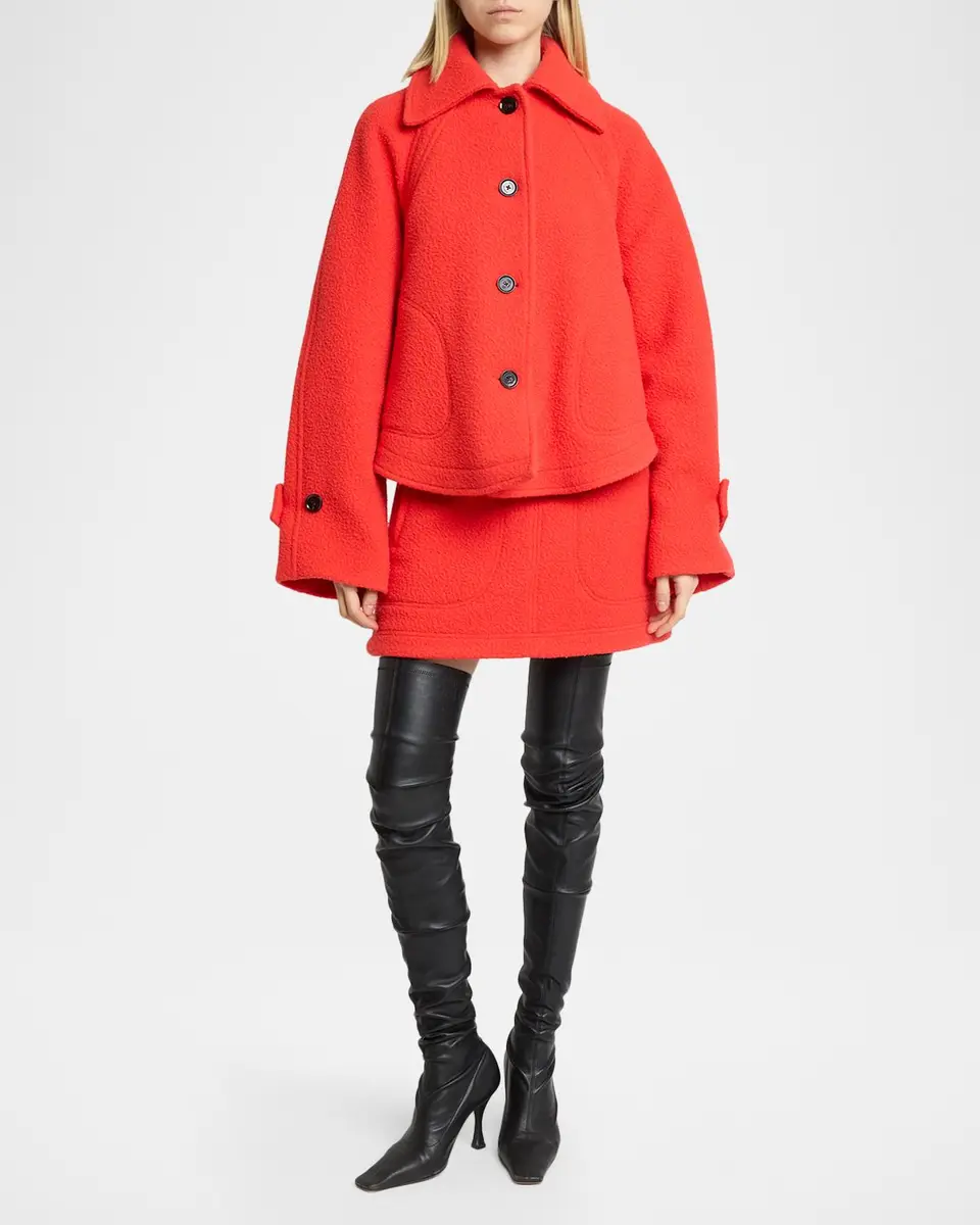 Proenza Schouler Clarice Textured Wool Trapeze Jacket | Thumbnail 2 Proenza Schouler Clarice Textured Wool Trapeze Jacket | Thumbnail 2