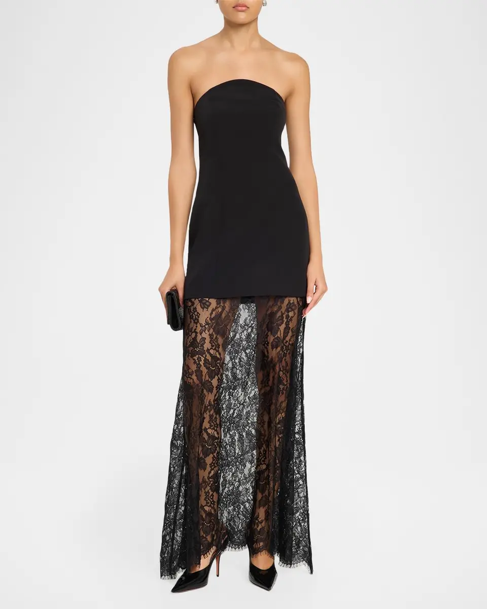 As It May Gaelle Strapless Crepe & Lace Gown | Thumbnail 2 As It May Gaelle Strapless Crepe & Lace Gown | Thumbnail 2