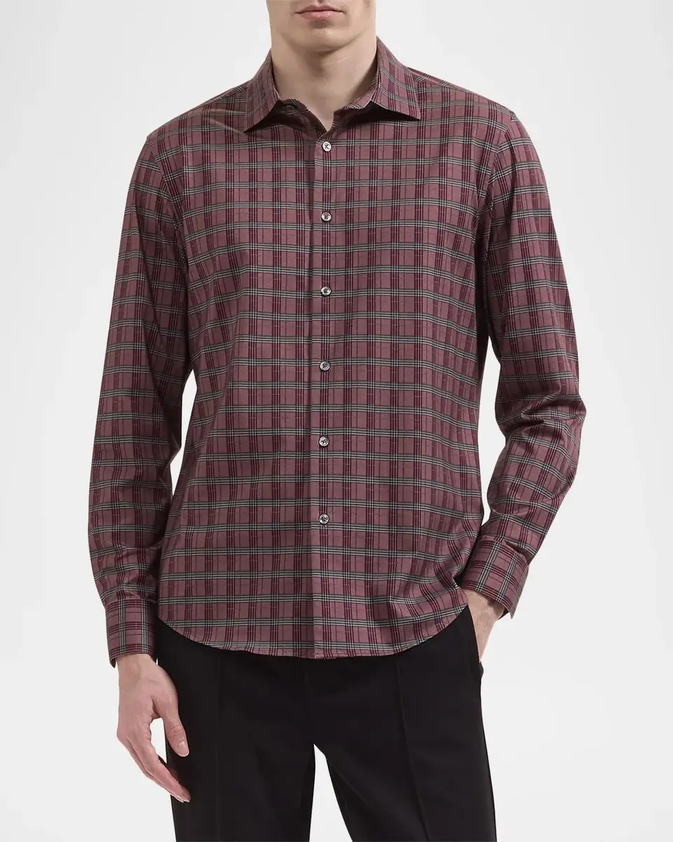 Bugatchi Men's Plaid Stretch-Cotton Shirt | Thumbnail 4 Bugatchi Men's Plaid Stretch-Cotton Shirt | Thumbnail 4