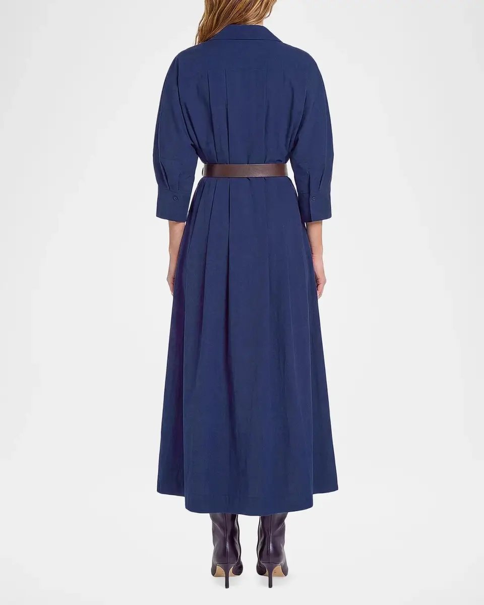 NICHOLAS Lanae Pleated V-Neck Midi Shirtdress | Thumbnail 3 NICHOLAS Lanae Pleated V-Neck Midi Shirtdress | Thumbnail 3
