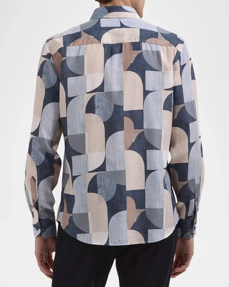 Bugatchi Men's Julian Geometric Cotton Shirt | Thumbnail 3