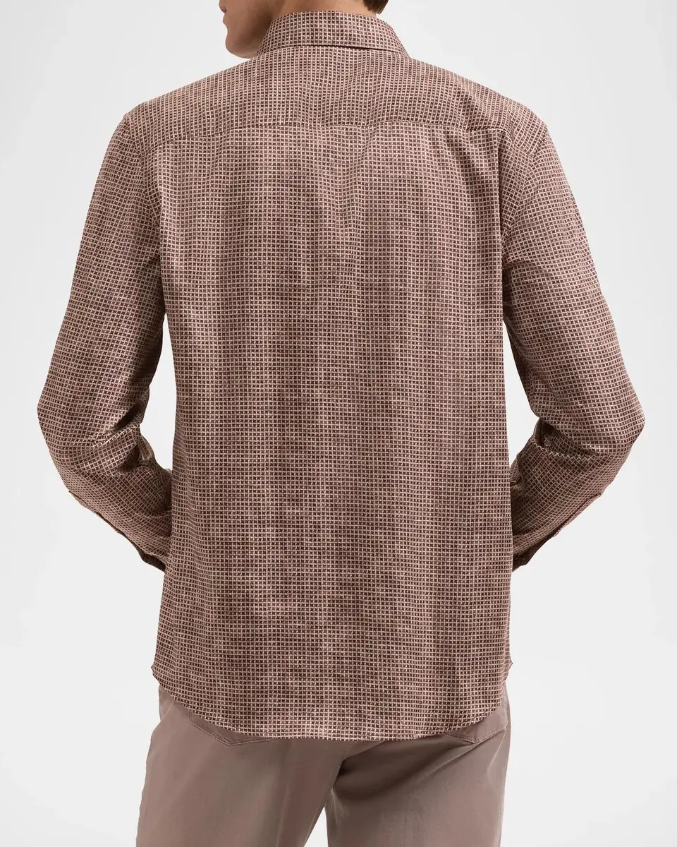 Bugatchi Men's Alvin Grid Cotton Shirt | Thumbnail 3 Bugatchi Men's Alvin Grid Cotton Shirt | Thumbnail 3